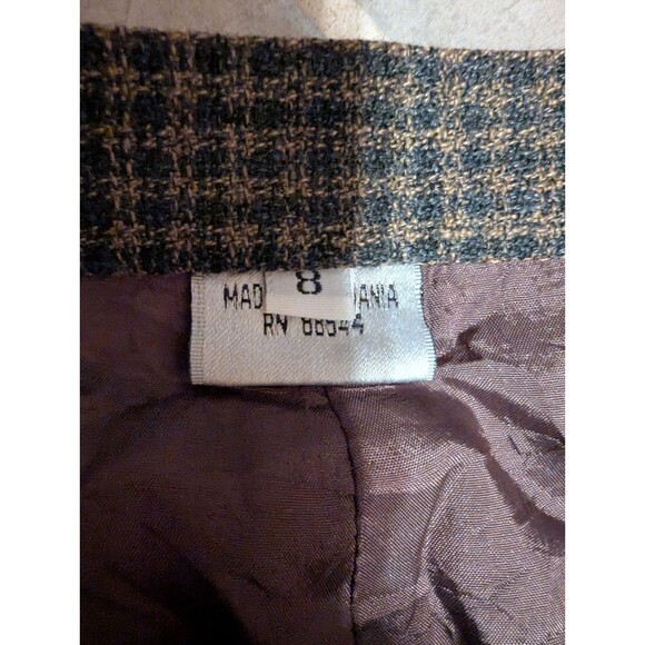 Vintage 80s High Waist Houndstooth Wool Blend Trousers womenMade in Romania Sz 8 - Picture 9 of 15